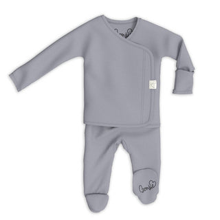 Bonsie Skin to Skin Babywear, Bonsie Footie - Fog - Basically Bows & Bowties