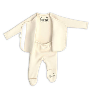 Bonsie Skin to Skin Babywear, Bonsie Footie - Oat - Basically Bows & Bowties