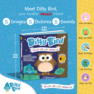 Ditty Bird Cute Animals Touch, Feel & Listen