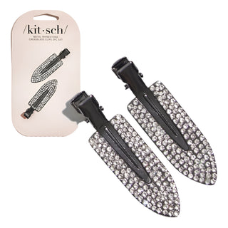 Kitsch Metal Rhinestone Creaseless Clips 2pc Set