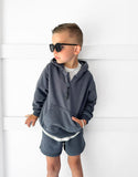 Little Bipsy Quarter Zip Hoodie - Navy Wash