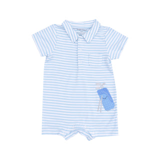 Angel Dear Applique Polo Shortie Romper - Golf