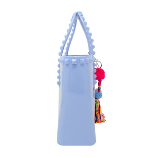 Zomi Gems, Zomi Gems Large Jelly Tote Bag w/Tassel - Baby Blue - Basically Bows & Bowties