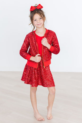 Mila & Rose, Mila & Rose Sequin Twirl Skort - Red - Basically Bows & Bowties