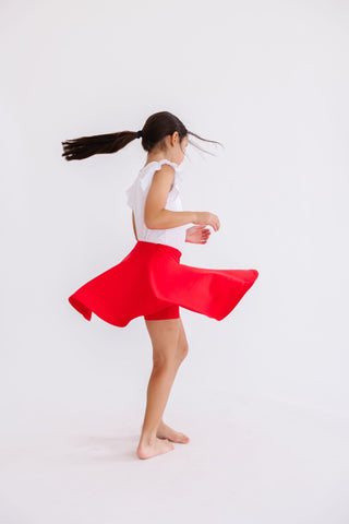 Mila & Rose, Mila & Rose Twirl Skort - Red - Basically Bows & Bowties