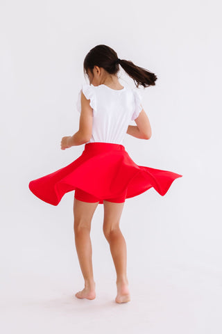 Mila & Rose, Mila & Rose Twirl Skort - Red - Basically Bows & Bowties