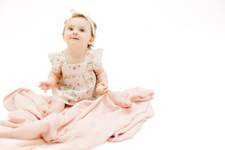 Angel Dear Muslin Pinafore with High Waisted Diaper Cover - Climbing Roses