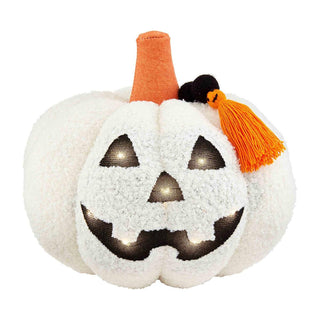 Mud Pie Sherpa Light Up Pumpkin, Mud Pie, Boo Basket, cf-type-plush, cf-vendor-mud-pie, Decor, Halloween, Halloween Decoration, Light Up Pumpkin, Sherpa Pumpkin, Plush - Basically Bows & Bowt