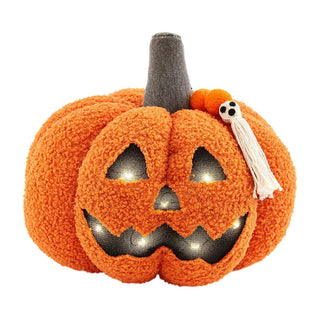 Mud Pie Sherpa Light Up Pumpkin, Mud Pie, Boo Basket, cf-type-plush, cf-vendor-mud-pie, Decor, Halloween, Halloween Decoration, Light Up Pumpkin, Sherpa Pumpkin, Plush - Basically Bows & Bowt