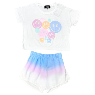 FBZ Pastel Smiley Rhinestone White S/S Tee