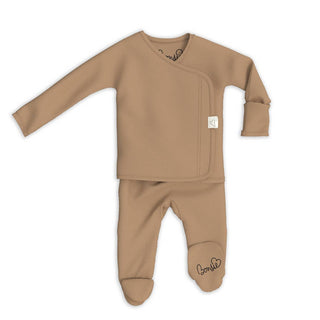 Bonsie Skin to Skin Babywear, Bonsie Footie - Mocha - Basically Bows & Bowties