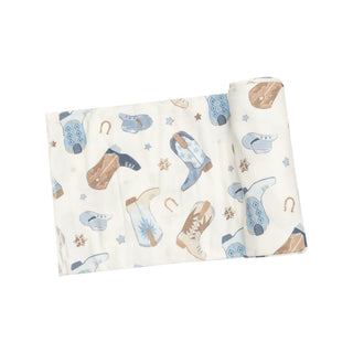 Angel Dear Swaddle Blanket - Cowboy Boots Blue