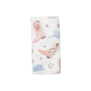 Angel Dear Swaddle Blanket - Cowboy Boots Pink