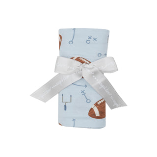 Angel Dear Swaddle Blanket - Footballs Blue