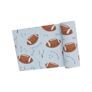 Angel Dear Swaddle Blanket - Footballs Blue