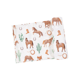 Angel Dear Swaddle Blanket - Western Horses