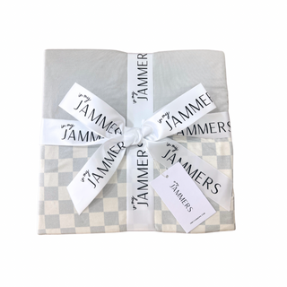 In My Jammers Muted Blue Checkered Blanket, In My Jammers, Blanket, cf-type-blanket, cf-vendor-in-my-jammers, In My Jammers, Muted Blue Checkered, Toddler Blanket, Blanket - Basically Bows & 