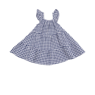 Angel Dear Muslin Twirly Sundress - Navy Gingham