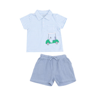 Angel Dear Applique Polo Shirt & Short Set - Golf