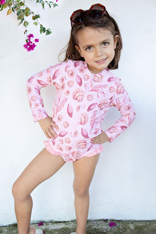 Pink Chicken Girls Arden Suit - Pink Sea Shells