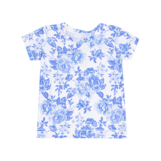 Angel Dear Loungewear Short Set - Roses in Blue