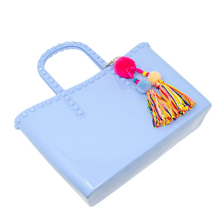 Zomi Gems, Zomi Gems Large Jelly Tote Bag w/Tassel - Baby Blue - Basically Bows & Bowties