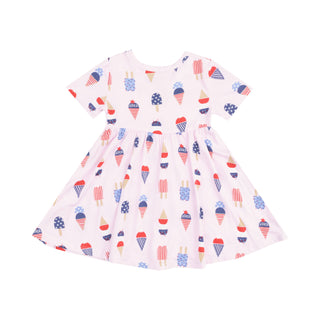 Angel Dear Twirly Short Sleeve Dress - American Ice Cream Pink