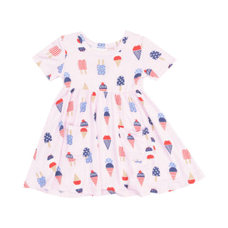 Angel Dear Twirly Short Sleeve Dress - American Ice Cream Pink