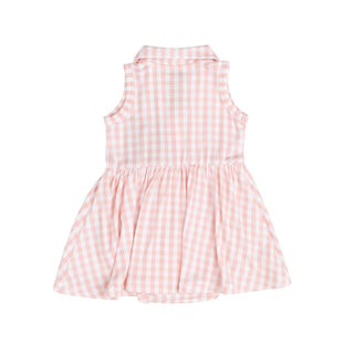 Angel Dear Tank Bodysuit Dress - Mini Pink Gingham Tennis