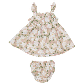 Angel Dear, Angel Dear Paperbag Ruffle Sundress -Magnolias - Basically Bows & Bowties