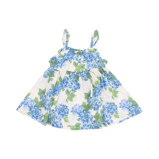 Angel Dear Muslin Paperbag Ruffle Sundress - Watercolor Hydrangeas