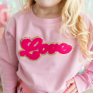 Sweet Wink, Sweet Wink Love Script Patch Valentine's Day Sweatshirt - Basically Bows & Bowties