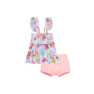 Posh Peanut Nicolette Smocked Flutter Sleeve Babydoll & Bloomer Set