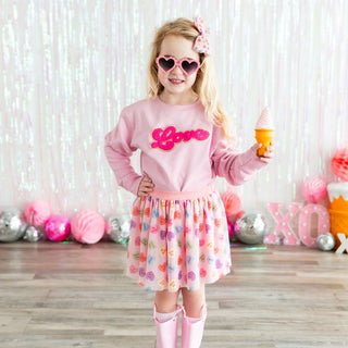 Sweet Wink, Sweet Wink Love Script Patch Valentine's Day Sweatshirt - Basically Bows & Bowties