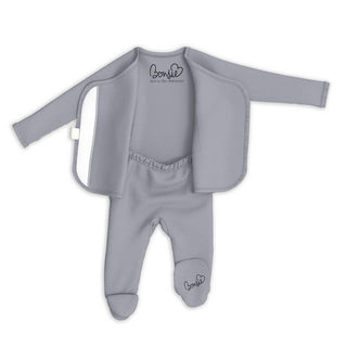 Bonsie Skin to Skin Babywear, Bonsie Footie - Fog - Basically Bows & Bowties