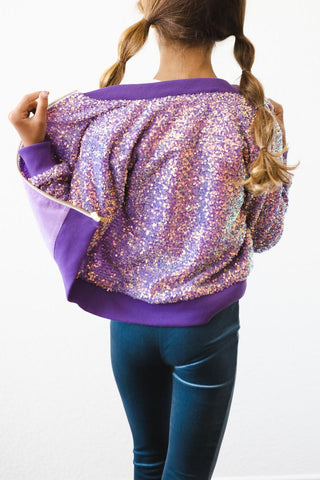 Mila & Rose, Mila & Rose Sequin Jacket - Purple - Basically Bows & Bowties