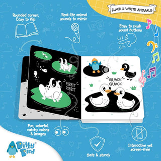 Ditty Bird Black & White Animal Sounds Board Book