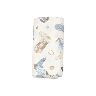 Angel Dear Swaddle Blanket - Cowboy Boots Blue