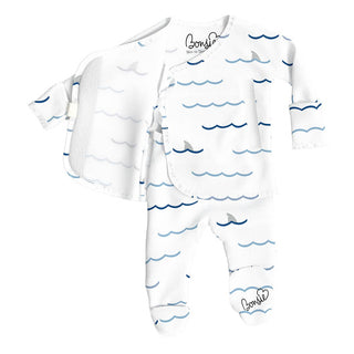 Bonsie Skin to Skin Babywear, Bonsie Footie - Sharkie - Basically Bows & Bowties