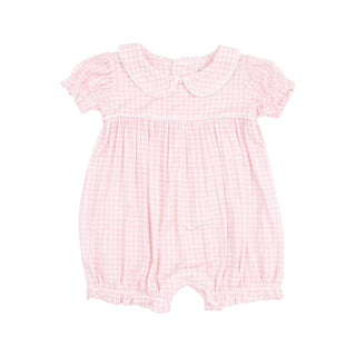 Angel Dear Classic Puff Sleeve Baby Doll Bubble - Pink Mini Gingham