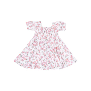 Angel Dear Puff Sleeve Smocked Dress - Ribbons and Flowers