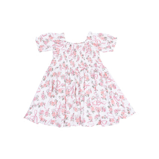 Angel Dear Puff Sleeve Smocked Dress - Ribbons and Flowers