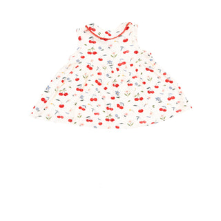 Angel Dear, Angel Dear Gingham Ric-Rac Peter Pan Collar Dress - Watercolor Cherries - Basically Bows & Bowties