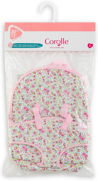 Corolle Floral  Backpack Baby Doll Carrier - Fits 12" Dolls