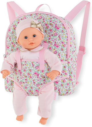 Corolle Floral  Backpack Baby Doll Carrier - Fits 12" Dolls