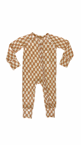 Jamie Taupe Checkered Bodysuit