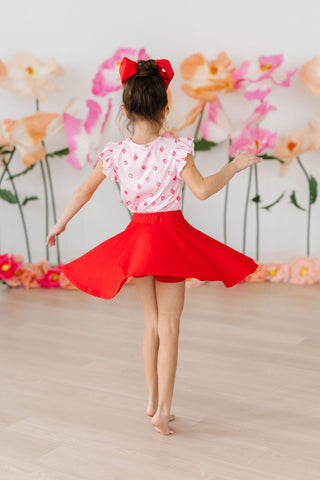 Mila & Rose, Mila & Rose Twirl Skort - Red - Basically Bows & Bowties