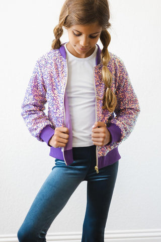 Mila & Rose, Mila & Rose Sequin Jacket - Purple - Basically Bows & Bowties