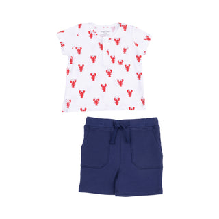 Angel Dear Bamboo Pocket Henley & Short Set - Lobster