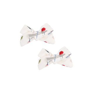 Angel Dear 2-Pack Hair Bows with Clips - Watercolor Cherries